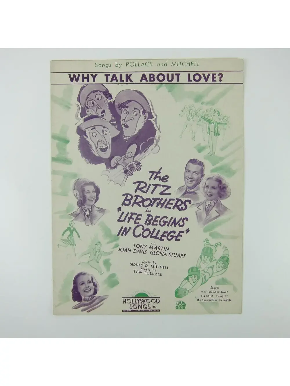 Sheet Music Why Talk About Love? Life Begins In College Tony Martin Vintage 1937